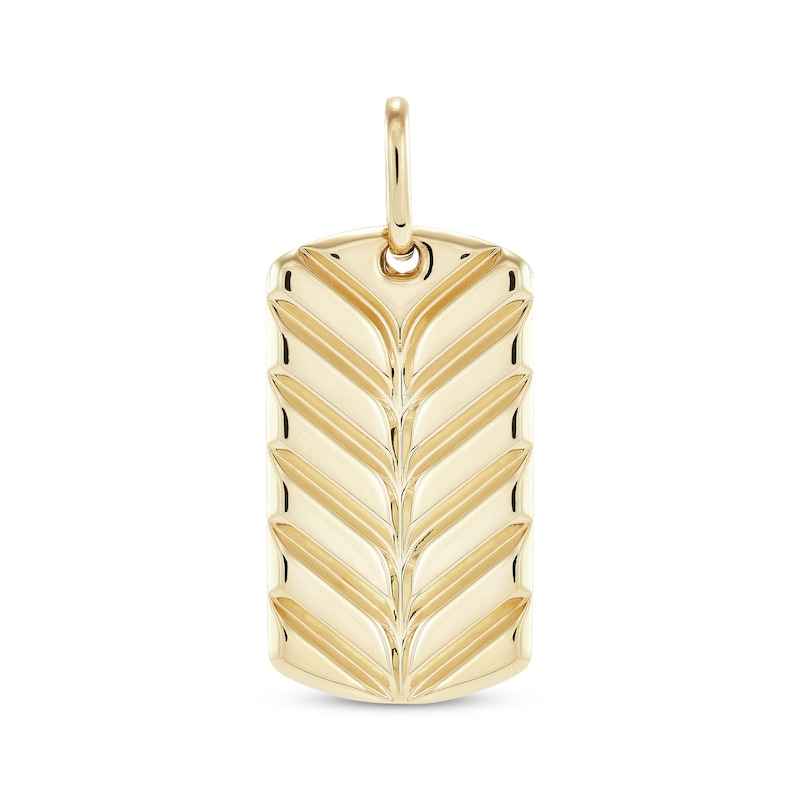 Fossil Men's Chevron Stainless Steel Dog Tag Necklace