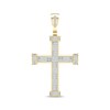 Thumbnail Image 1 of Men's Baguette & Round-Cut Diamond Cross Charm 3/4 ct tw 10K Yellow Gold