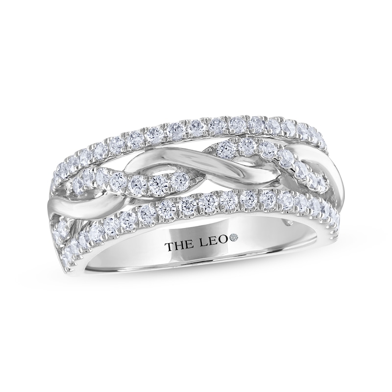 THE LEO Diamond Round-Cut Twist Anniversary Band 5/8 ct tw 14K White Gold