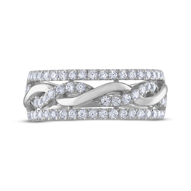 Main Image 3 of THE LEO Diamond Round-Cut Twist Anniversary Band 5/8 ct tw 14K White Gold