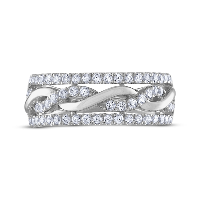 THE LEO Diamond Round-Cut Twist Anniversary Band 5/8 ct tw 14K White Gold