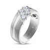 Thumbnail Image 2 of Men's THE LEO Diamond Round-Cut Diagonal Wedding Band 5/8 ct tw 14K White Gold