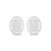 Thumbnail Image 2 of Multi-Diamond Oval-Shaped Stud Earrings 1/10 ct tw Sterling Silver