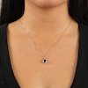 Thumbnail Image 2 of Oval-Cut Black Onyx & White Lab-Created Sapphire Necklace Sterling Silver 18&quot;