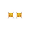 Thumbnail Image 1 of Square-Cut Citrine Solitaire Stud Earrings Sterling Silver