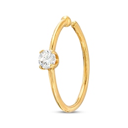 Cubic Zirconia Nose Ring 14K Yellow Gold - 20G 8MM