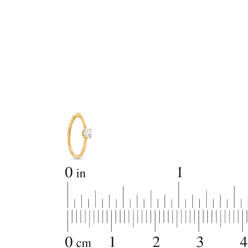 Main Image 4 of Cubic Zirconia Nose Ring 14K Yellow Gold - 20G 8MM