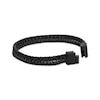 Thumbnail Image 3 of Men's Two Row Leather Bracelet Black Ion-Plated Stainless Steel 8.5&quot;