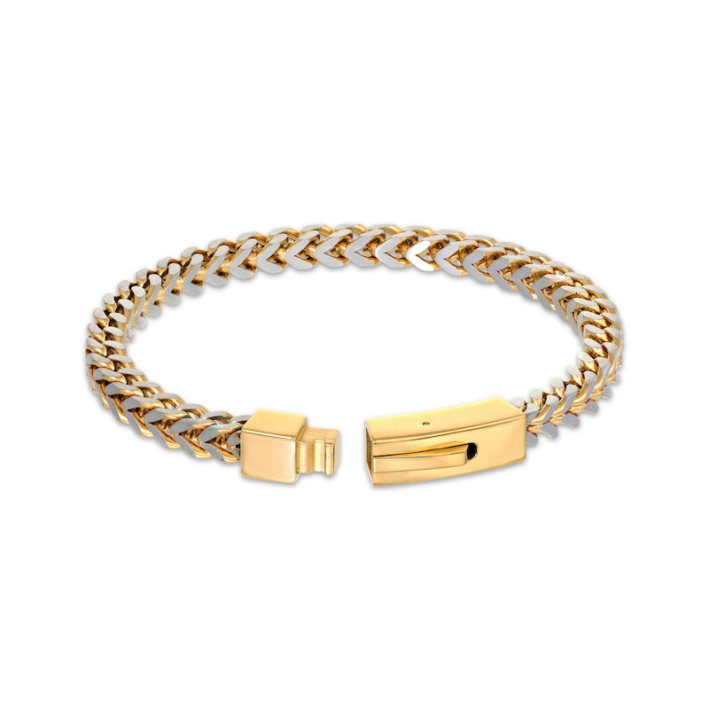 Semi-Solid Foxtail Chain Bracelet 5mm Two-Tone Stainless Steel 9