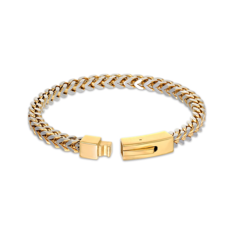 Main Image 2 of Foxtail Chain Bracelet 5mm Two-Tone Semi-Solid Stainless Steel 9&quot;