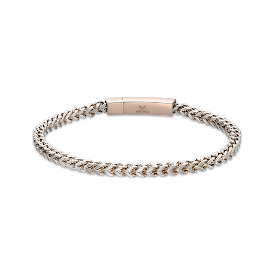 Foxtail Chain Bracelet 4mm Yellow Ion Plate & Semi-Solid Stainless Steel 9"