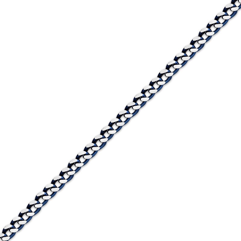 Main Image 2 of Foxtail Chain Bracelet 4mm Blue Ion Plate & Semi-Solid Stainless Steel 9&quot;