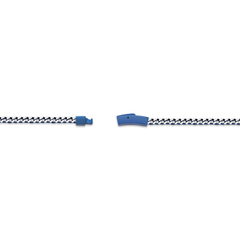 Main Image 3 of Foxtail Chain Bracelet 4mm Blue Ion Plate & Semi-Solid Stainless Steel 9&quot;