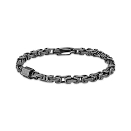 Semi-Solid Byzantine Chain Bracelet 10mm Stainless Steel 8.75"