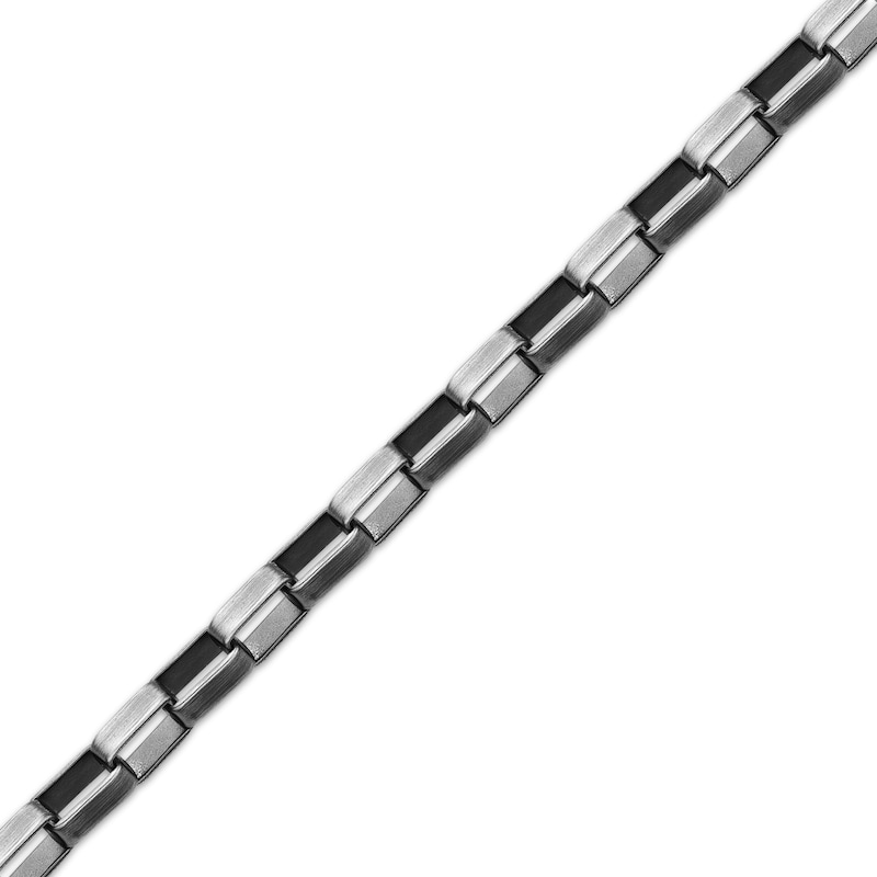 Main Image 2 of Semi-Solid Box Chain Bracelet 5mm Gunmetal Gray Stainless Steel 9&quot;