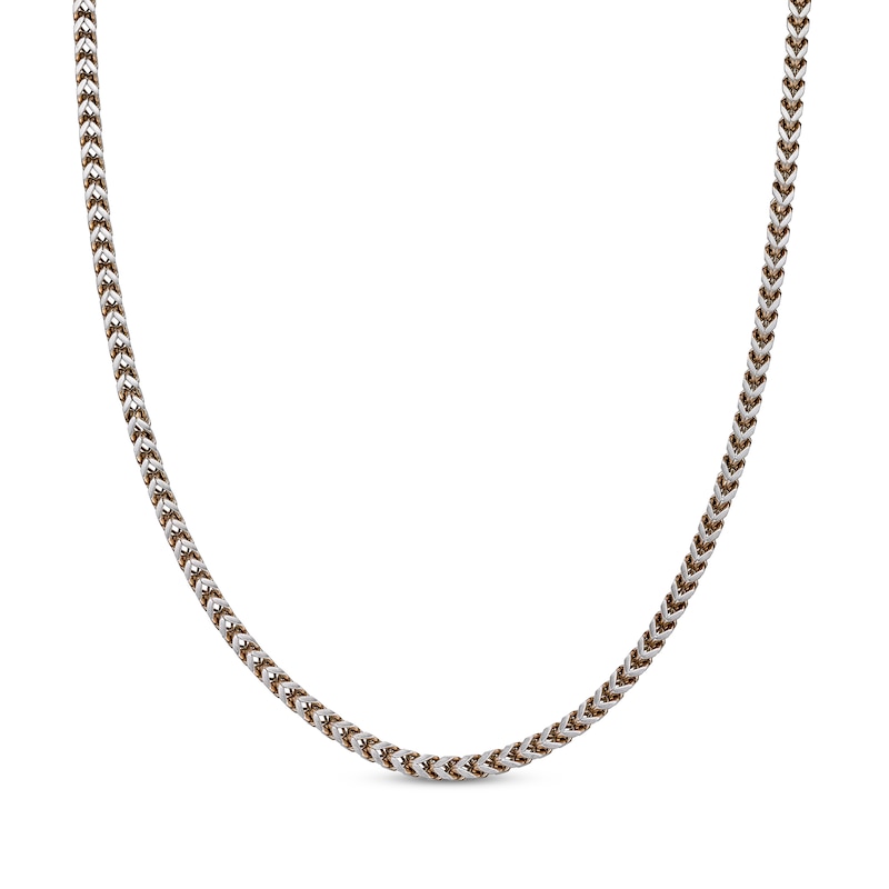 Main Image 1 of Foxtail Chain Necklace 4mm Two-Tone Semi-Solid Stainless Steel 22&quot;