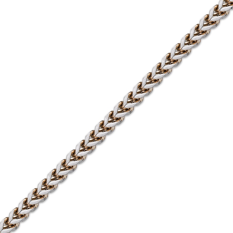 Main Image 2 of Foxtail Chain Necklace 4mm Two-Tone Semi-Solid Stainless Steel 22&quot;