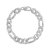 Thumbnail Image 1 of Flat Figaro Chain Bracelet 12.1mm Solid Sterling Silver 8.5&quot;