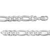 Thumbnail Image 3 of Flat Figaro Chain Necklace 7mm Solid Sterling Silver 24&quot;