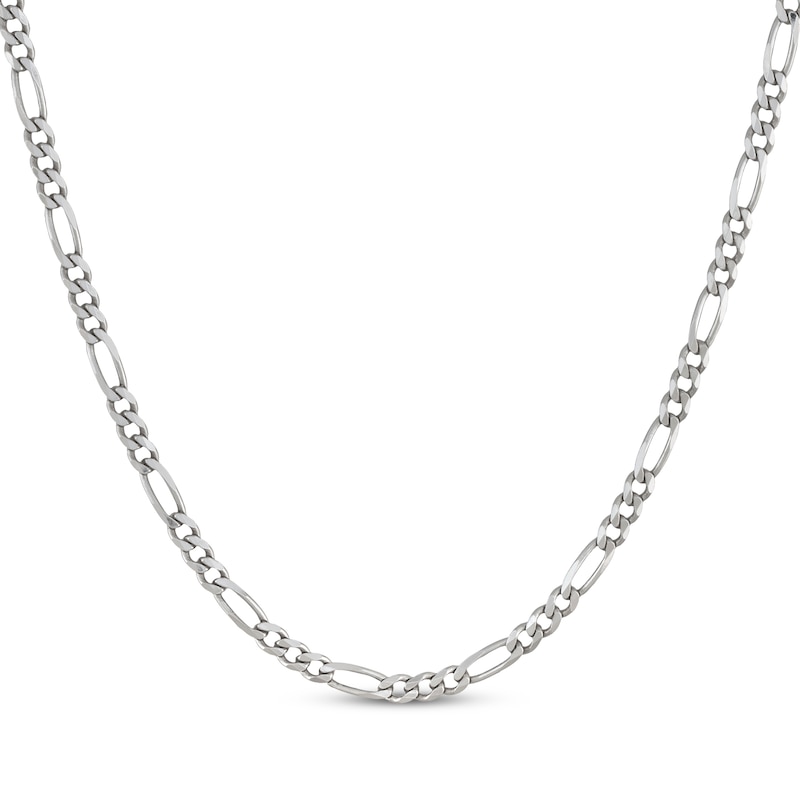 Solid Figaro Chain Necklace 5.6mm Sterling Silver 24"