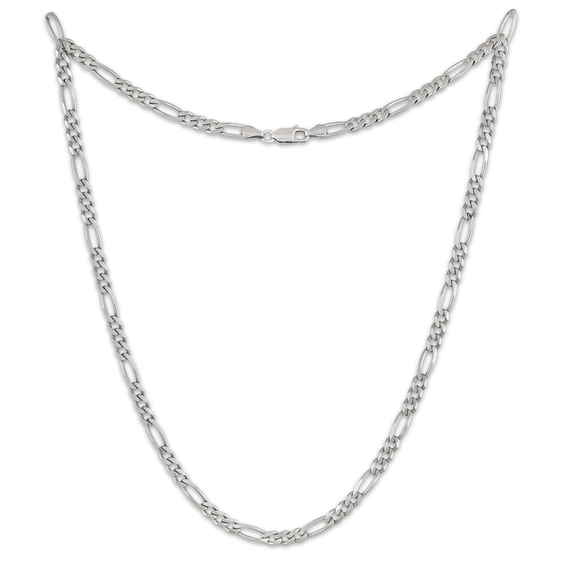 Main Image 2 of Figaro Chain Necklace 5.6mm Solid Sterling Silver 24&quot;
