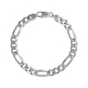 Thumbnail Image 1 of Figaro Chain Bracelet 8.9mm Solid Sterling Silver 8.5&quot;