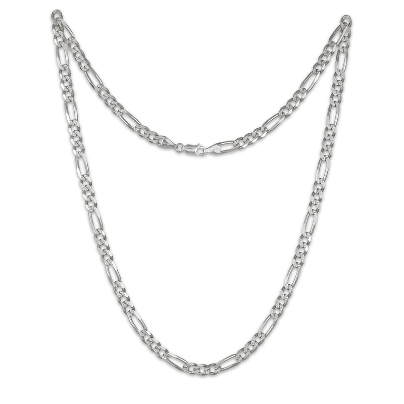 Main Image 2 of Figaro Chain Necklace 6.5mm Solid Sterling Silver 20&quot;