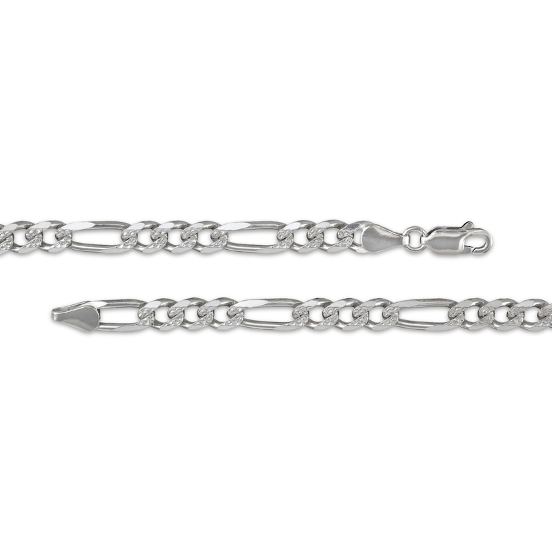 Main Image 3 of Figaro Chain Necklace 6.5mm Solid Sterling Silver 24&quot;