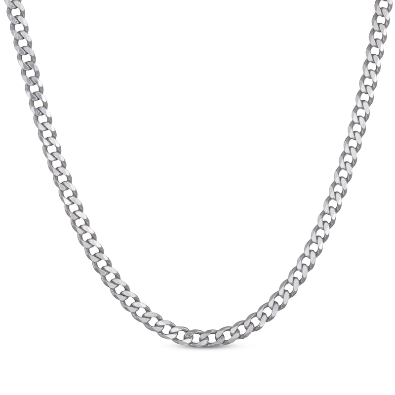 Solid Curb Chain Necklace 5.3mm Sterling Silver 20"