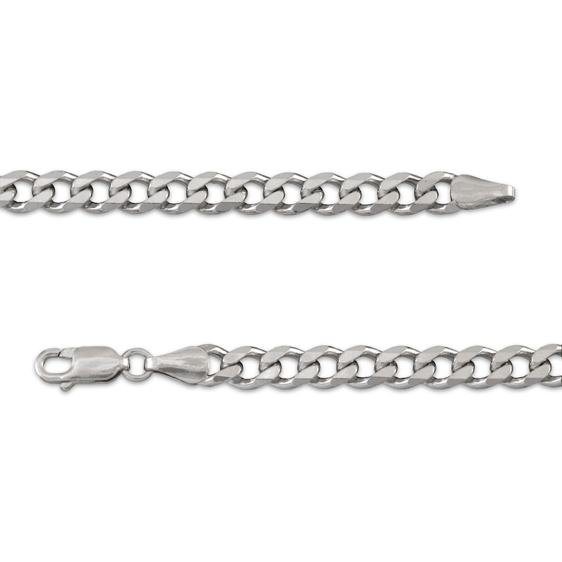 Main Image 3 of Curb Chain Necklace 5.3mm Solid Sterling Silver 20&quot;