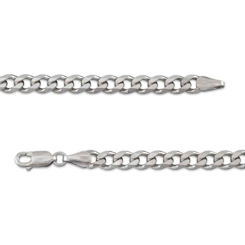 Solid Curb Chain Necklace 5.3mm Sterling Silver 20"