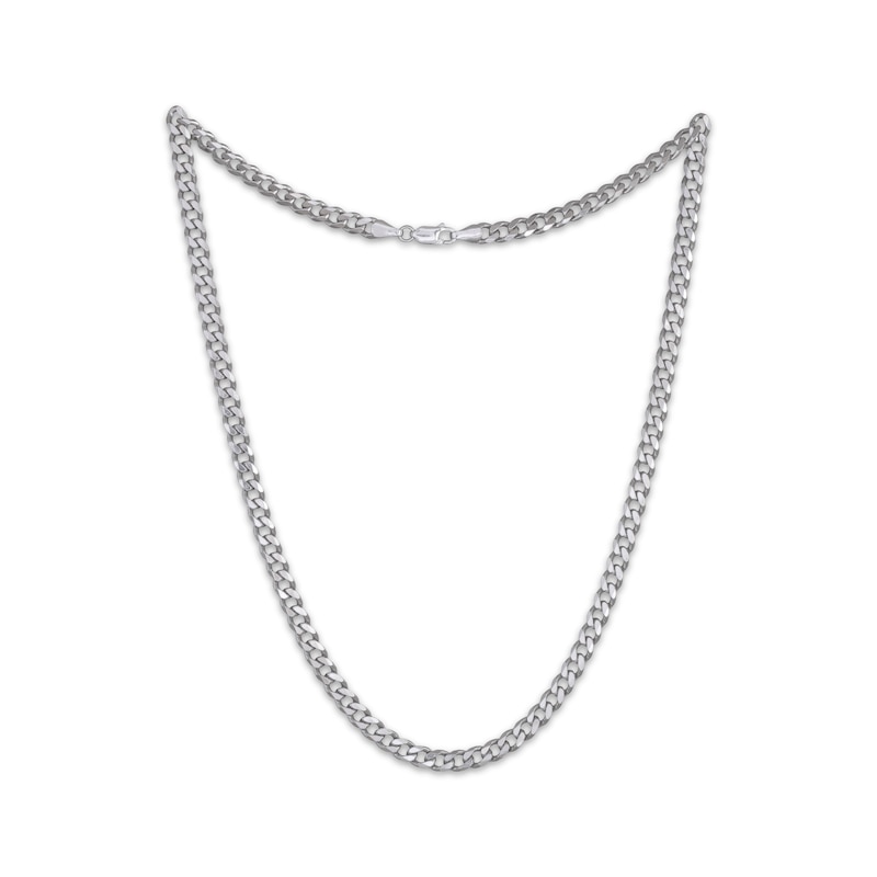 Solid Curb Chain Necklace 5.3mm Sterling Silver 24"