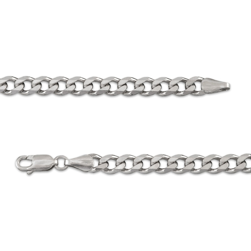 Solid Curb Chain Necklace 5.3mm Sterling Silver 24"