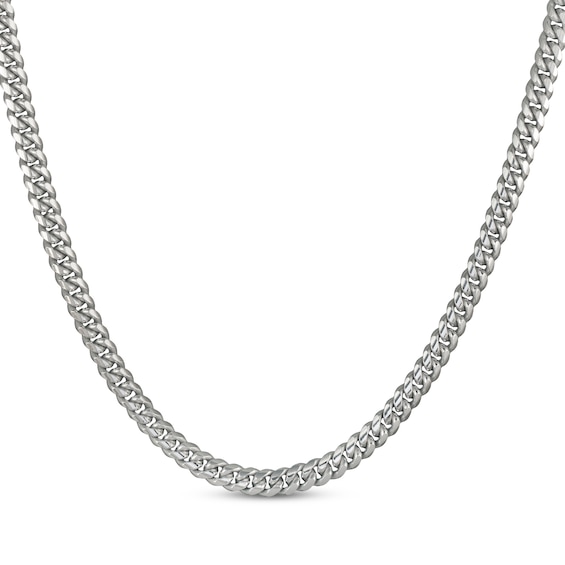 Cuban Curb Chain Necklace 6.4mm Solid Sterling Silver 24"