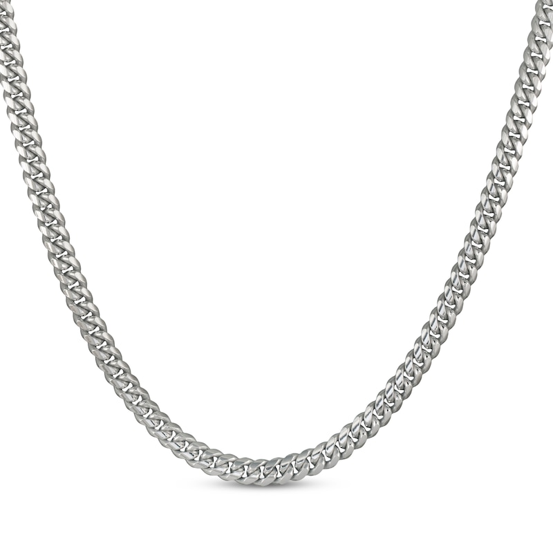 Main Image 1 of Cuban Curb Chain Necklace 6.4mm Solid Sterling Silver 24&quot;
