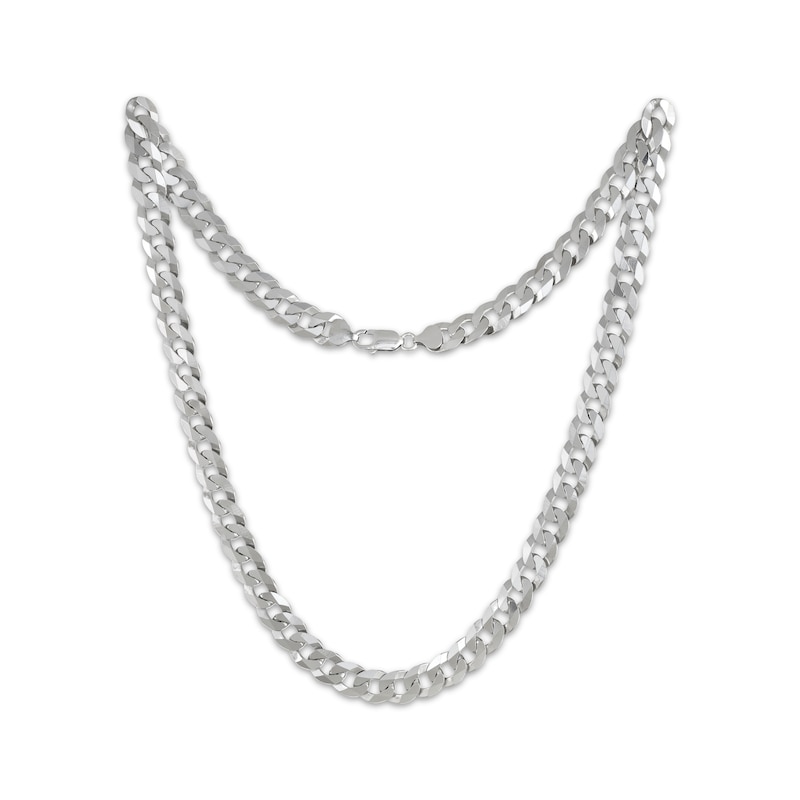 Solid Flat Curb Chain Necklace 5.9mm Sterling Silver 20"