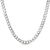 Thumbnail Image 2 of Flat Curb Chain Necklace 6.7mm Solid Sterling Silver 24&quot;