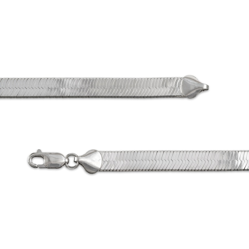 Main Image 3 of Herringbone Chain Necklace 5.4mm Solid Sterling Silver 18&quot;
