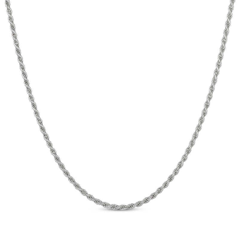 Main Image 1 of 2.5mm Rope Chain Necklace Solid Sterling Silver 20&quot;