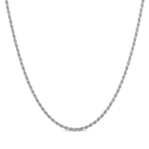 Solid Rope Chain Necklace 2.5mm Sterling Silver 22"