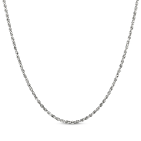 Rope Chain Necklace 2.5mm Solid Sterling Silver 24"