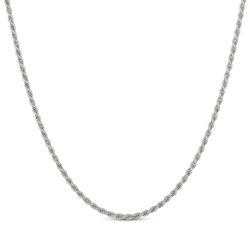 Solid Rope Chain Necklace 2.5mm Sterling Silver 24"