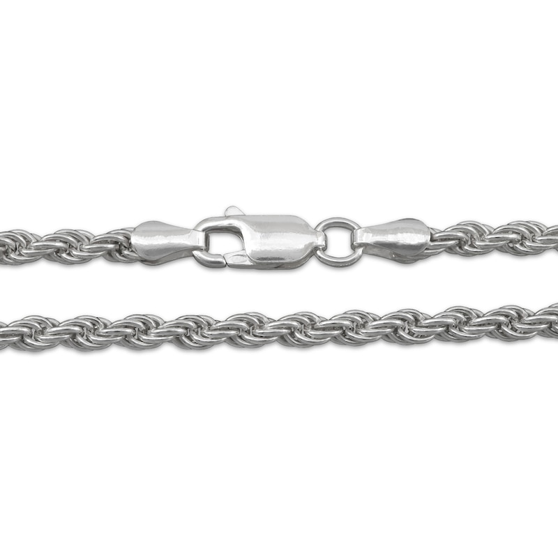 Solid Rope Chain Necklace 2.5mm Sterling Silver 24"