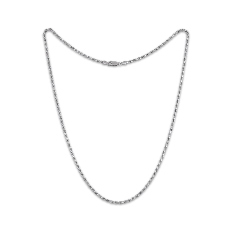 Diamond-Cut Solid Rope Chain Necklace 2.7mm Sterling Silver 20"