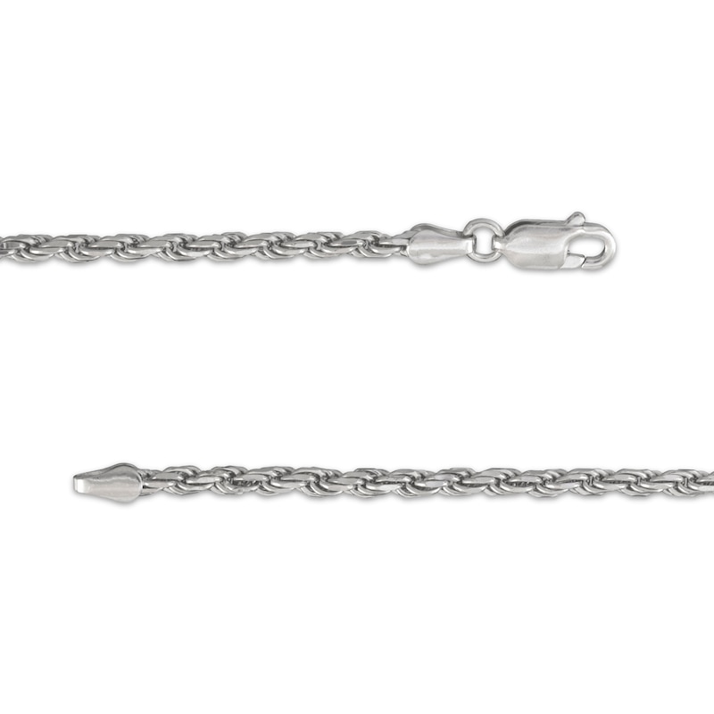 Diamond-Cut Solid Rope Chain Necklace 2.7mm Sterling Silver 20"