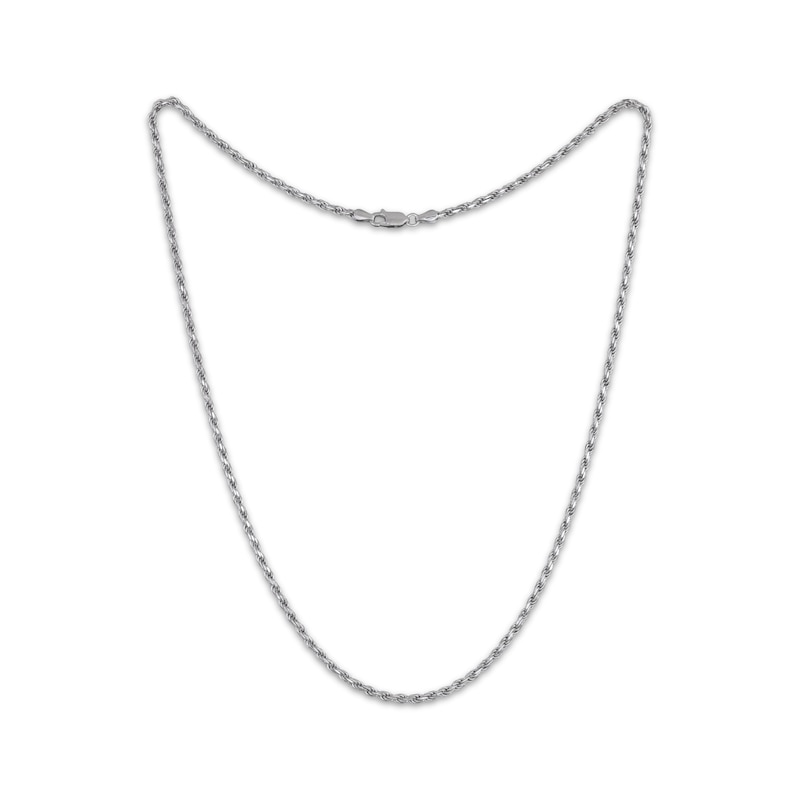 Diamond-Cut Solid Rope Chain Necklace 2.7mm Sterling Silver 22"