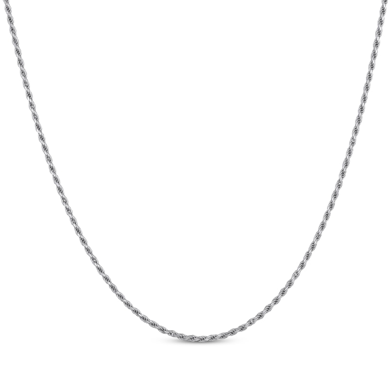 Diamond-Cut Solid Rope Chain Necklace 2mm Sterling Silver 18"