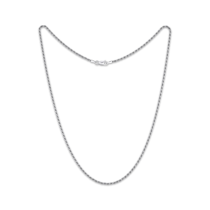 Diamond-Cut Solid Rope Chain Necklace 2mm Sterling Silver 18"