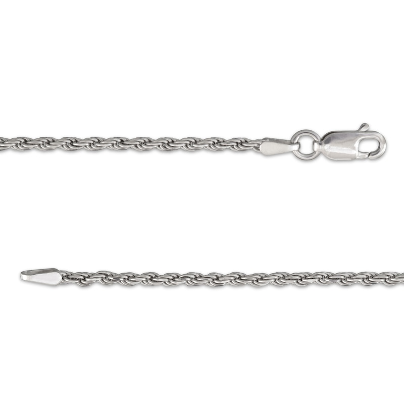 Diamond-Cut Solid Rope Chain Necklace 2mm Sterling Silver 18"