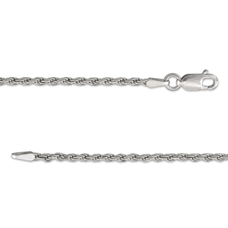Main Image 3 of Diamond-Cut Rope Chain Necklace 2mm Solid Sterling Silver 20&quot;